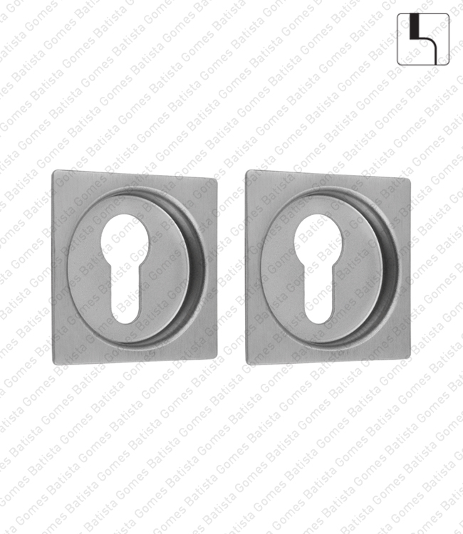 Kit conchas embutir quadradas Q.56 com entrada para cilindro - INOX