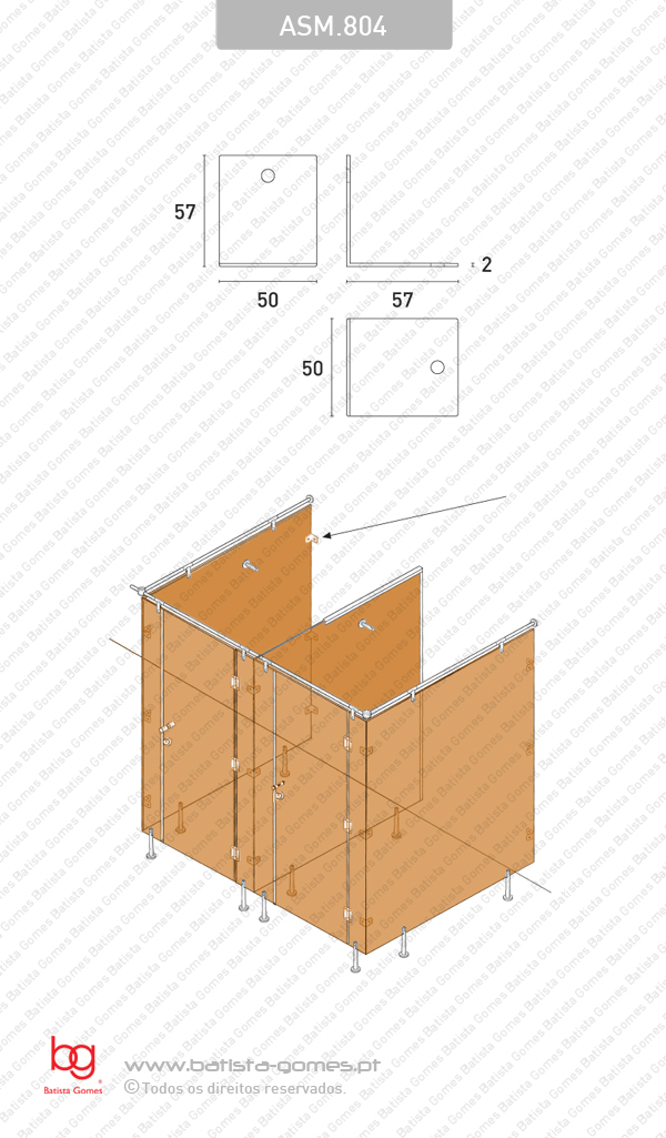 Suporte para painel - INOX 304