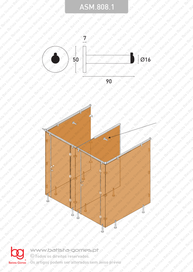 Cabide / batente - INOX 304