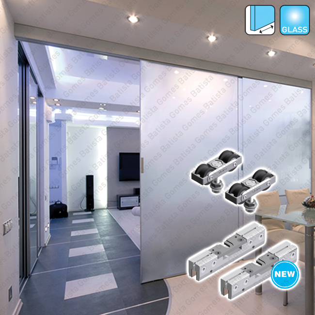 Batista Gomes - Classic Glass Easy SV-EASY 60-80/LARGE SAHECO - Sistema para divis�es e portas correr passagem em vidro - At� 60 / 80Kg por folha