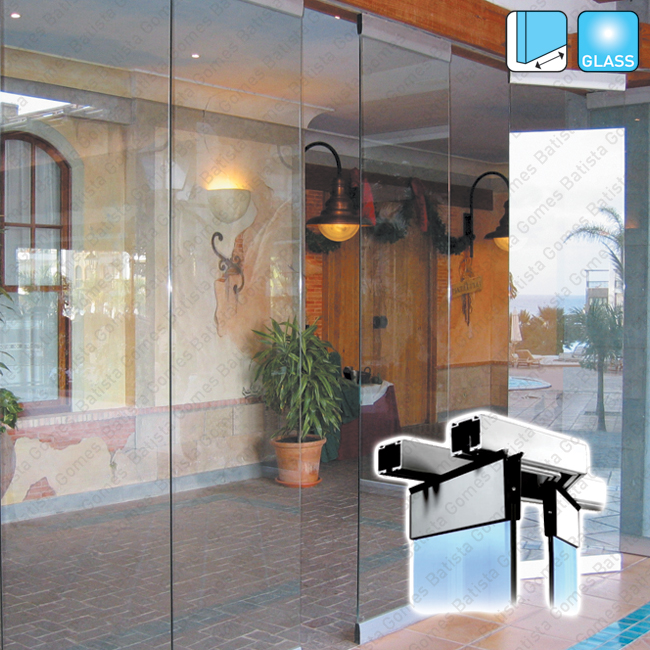 Sistema para divis�es e portas correr passagem em vidro / Parking - At� 250Kg por folha