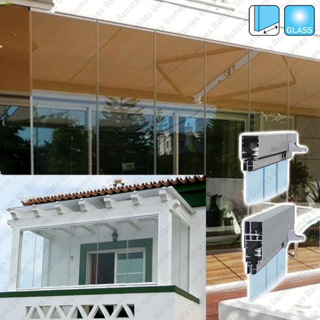 Sistema para divis�es e portas correr passagem em vidro / Parking - At� 40Kg por folha