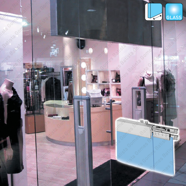 Sistema para folhas fixas + portas correr passagem em vidro de 40Kg at� 200Kg por folha